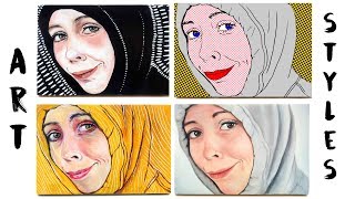 4 Art Styles, 1 Portrait Painting Hoodie