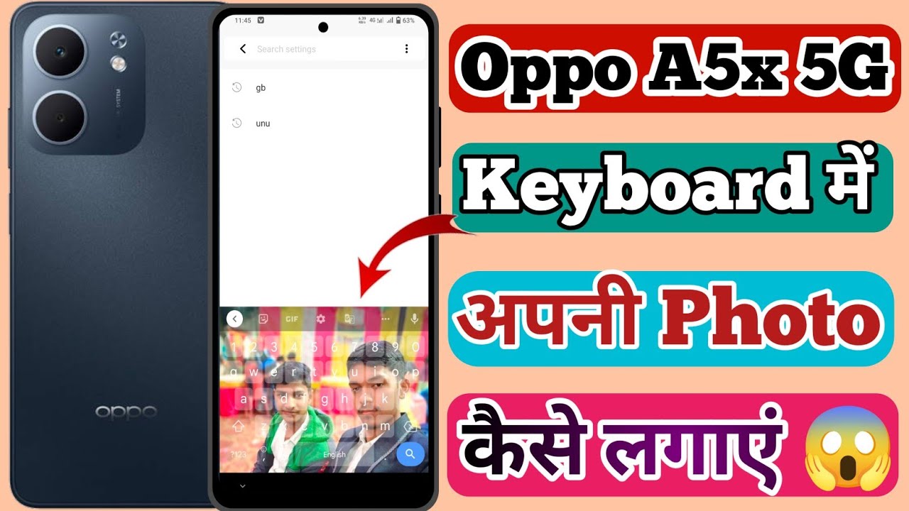 Oppo A5x 5g Keyboard Me Photo Kaise Lagaye // How To Keyboard Theme Setting On Oppo A5x 5g
