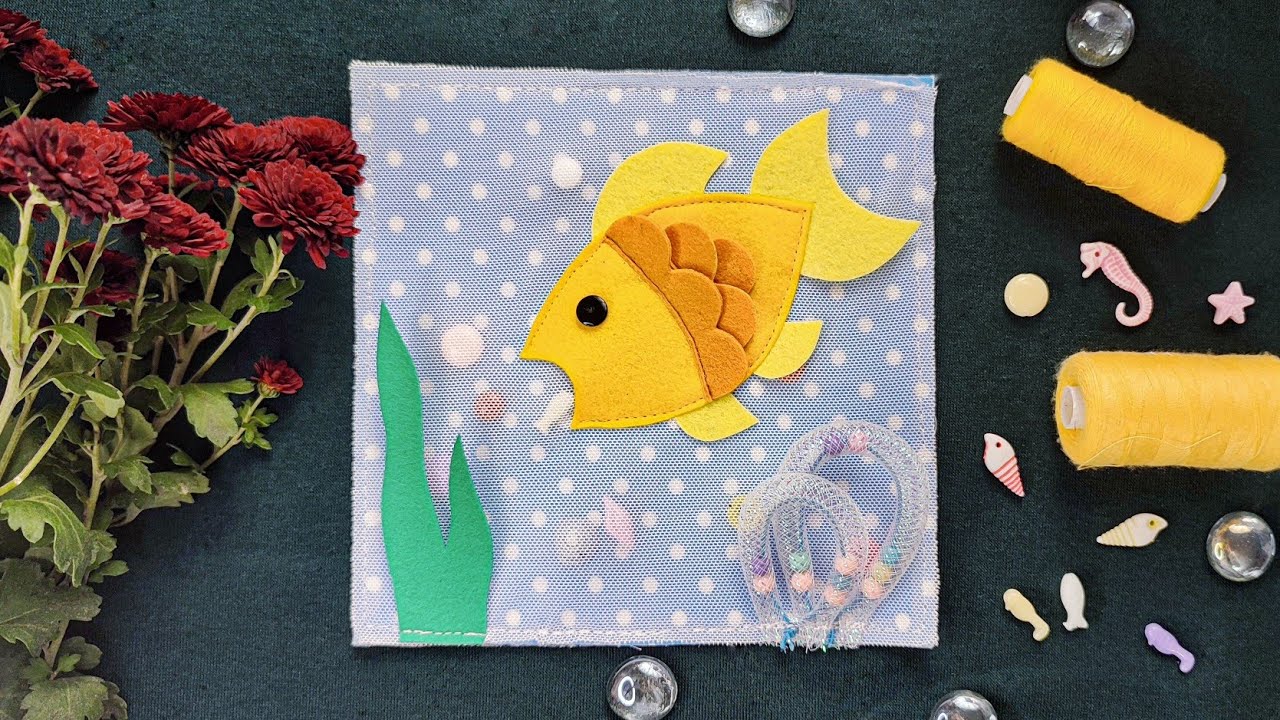 Шиємо сторінку в розвиваючу книжку самостійно📚 Годуємо рибку🐠