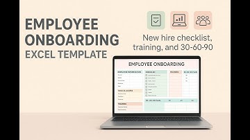 Employee Onboarding Excel Template | New Hire Checklist Training Tracker and 30 60 90 Plan
