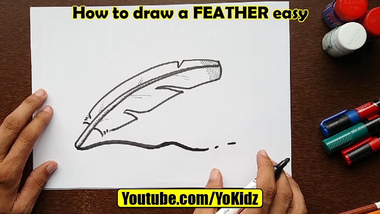 Minal_art_class_ - Feather drawing With white pen work🖊️ on black paper  ⬛..👩🏻‍🎨 . . . . . . ‌#childrenart #drawings #draw #art #artist  #tuition #onlineclass #artwork #artforkids #online #artforkids #whitepen  #coloring #kids #