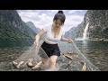 Fishing Skills - Made a Fish Trap, Harvesting Fish From With Water Pump Natural Lake.