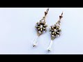 HOW TO MAKE FLOWER EARRINGS/BEADED EARRINGS/ HANDMADE EARRIGNS TUTORIAL FOR ACCESORIES DESIGN/ DIY