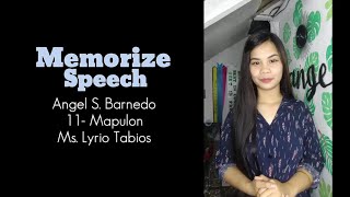 Memorize Speech by Angel Barnedo