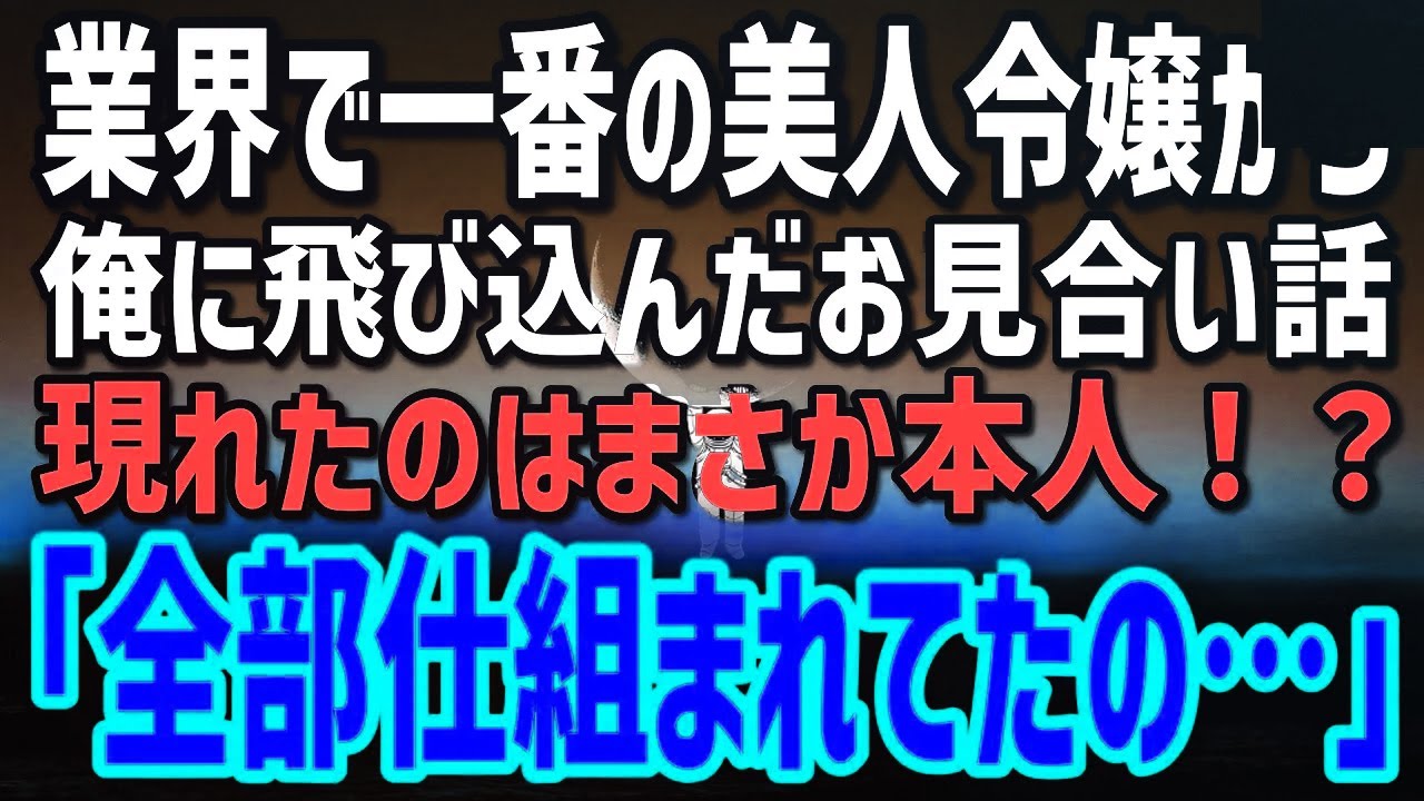 【感動する話】業界一美しいと噂の社長令嬢。彼女の紹介で臨んだお見合い→現れたのは、まさかの本人？「全部仕組まれてたのよ…