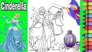 Coloring Disney Princess Cinderella and god Mother Coloring Book page/Cinderella coloring page