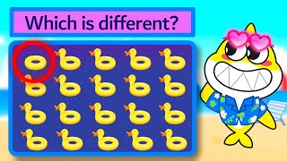 Celebrity Beach Spot the Difference Game!  Find the Odd One Out Challenge  Kids Learning Songs Profile