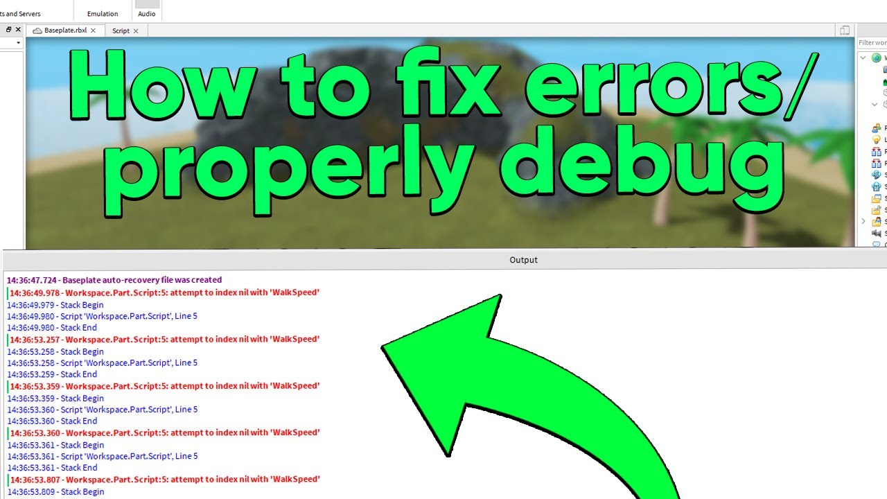 How To Fix Bugs In Your Code In Roblox Studio Debugging Guide Youtube - glitch on roblox studio scripting support roblox