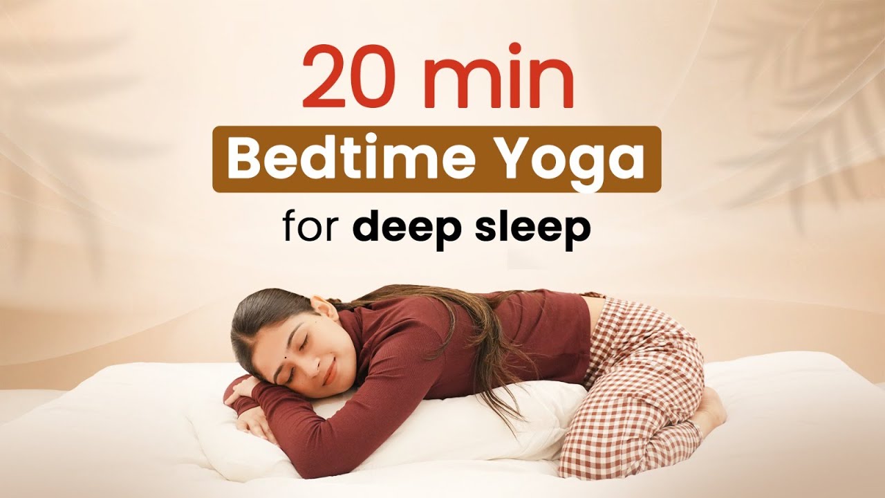 20 min Bedtime YOGA for Deep Sleep | Yoga in Bed for Stress & Anxiety ...