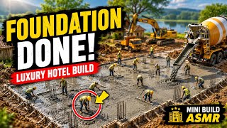 Tiny Workers Build a Luxury Hotel Foundation | Part 10 | Miniature Construction ASMR#shots 