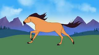 Horse running cycle (walking cycle) 2D animation Spirit
