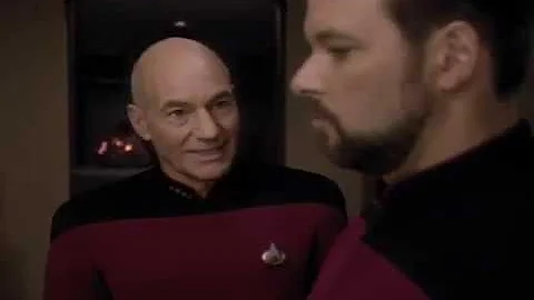 Commander Riker is Confronted By Captain Picard