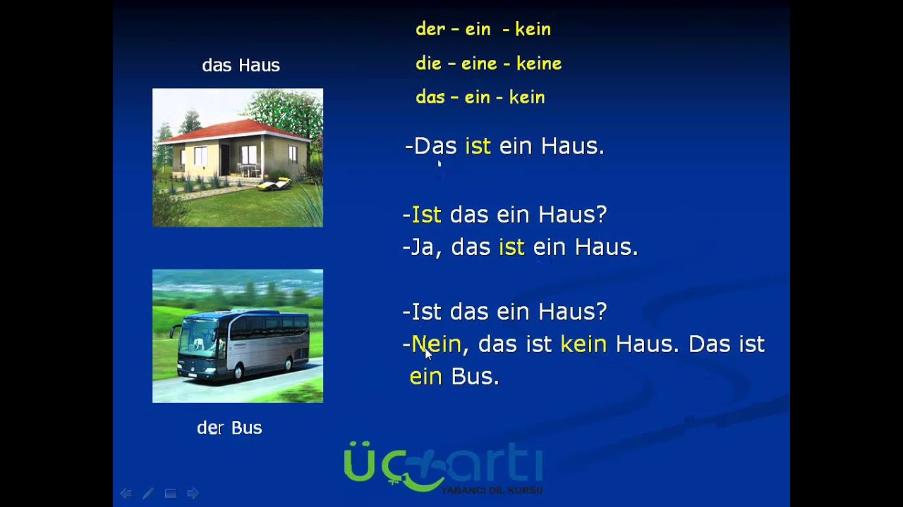 almanca olumsuz artikeller kein ve keine