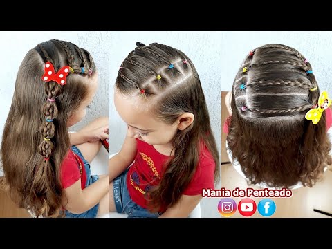 Penteado Infantil Fácil com Ligas para cabelo Curto