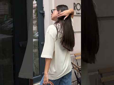 Футболка Beige Cotton Patch T-Shirt, видео 1