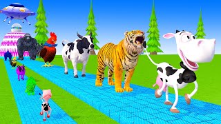 Long Slide Game With Cow Elephant Gorilla Hippopotamus Tiger 3d Animal Game Funny 3d Animals screenshot 4