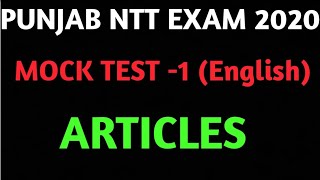 ARTICLES|| ENGLISH MOCK TEST -1NTT EXAM||NTT IMPORTANT MCQS Questions and Answers