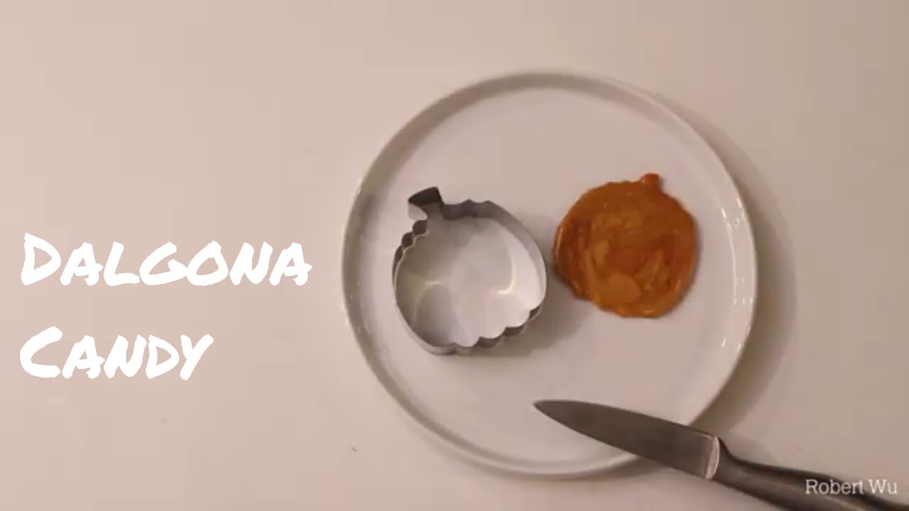 Simple Pumpkin shaped Dalgona Candy from Squid Game  ||  Robert Wu ASMR