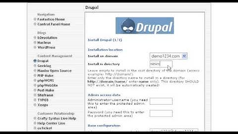 How to install Drupal from Fantastico