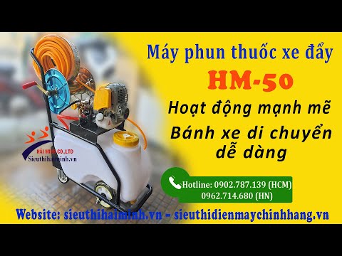 Video Máy phun thuốc xe đẩy HM 50 - Phun cao - Phun xa, di... - youtube