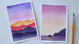 ART#14 DRAWING LANDSCAPE BY WATERCOLOR | DRAWING TUTORIAL | VanHien's ART &  DIY - YouTube