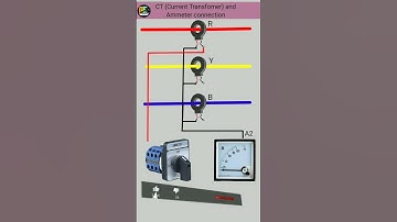Current Transformer (C.T.) connected with Ammeter Selector Switch and Ammeter connection #shorts