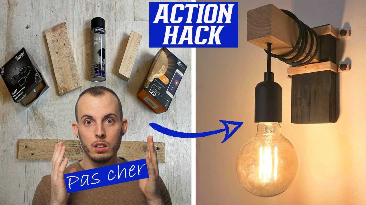 ACTION HACK DIY : Appliques Murales DESIGN avec ampoules connectés PAS CHER  ! - YouTube