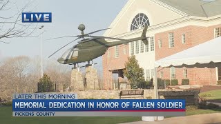 Memorial in honor of fallen soldier