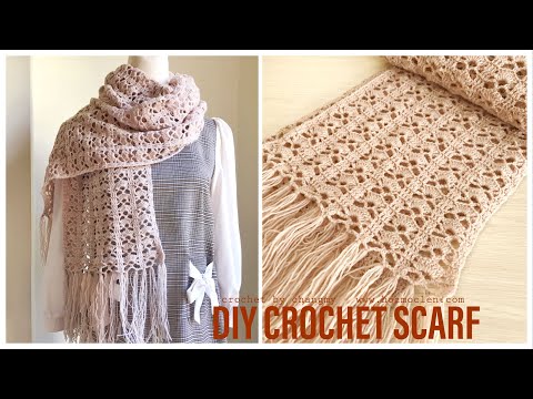 DIY crochet scarf | Hướng dẫn móc khăn choàng họa tiết sò điệu đà | by changmy | Foci