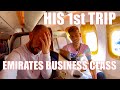 Taking my funny thai friend on emirates business class to hong kong