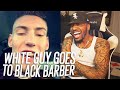 WHITE DUDE GOES TO BLACK BARBER FOR THE FIRST TIME! (REACTION!!!)