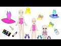 The homemade ballet book- Barbie Paper Doll and her kids dress up like princesses