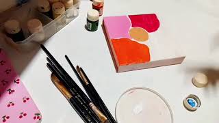 Canvas painting🪴#viralvideo #tranding#canvas #canvas painting #canvas with leaves 