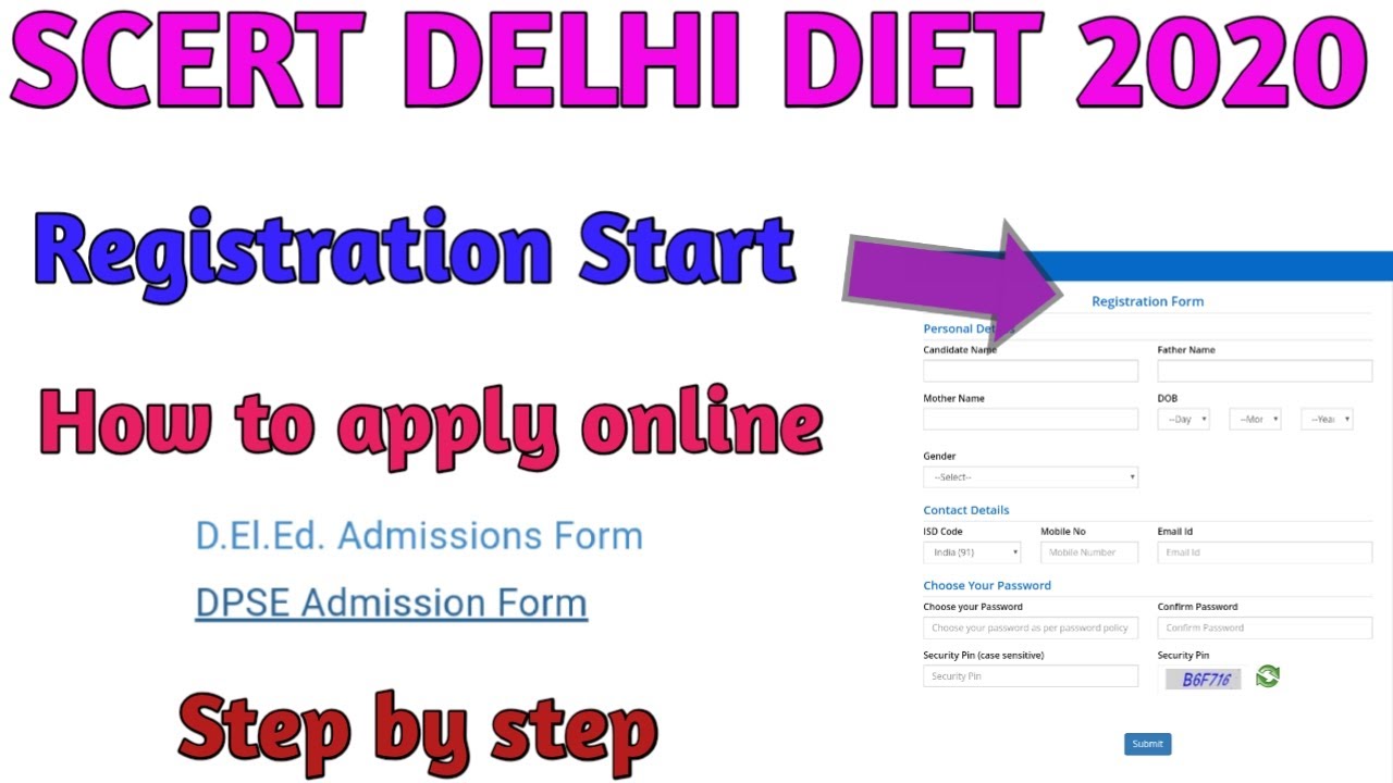 DELHI DIET 2020 Registration start || Delhi DIET Admission 2020 Registration Start.