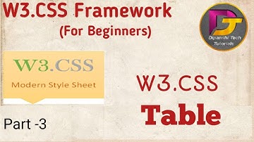 W3.CSS Framework (for beginners) W3.CSS Table