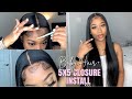 DETAILED BABY HAIR TUTORIAL + WIG INSTALL ON 5x5 CLOSURE | Unice Hair