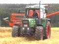 Fendt beim Gerste Dreschen 2012 mit einem gezogenen Fahr M66TS