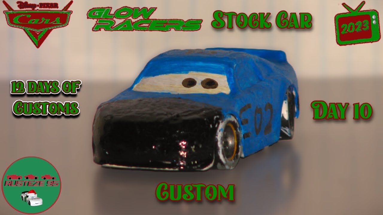 Pixar Cars Glow Racers Stock Car Custom - Review (12 Days of Customs ...