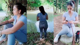 fishing in the river and resting in the pine forest #fishing #fypシ゚viral 