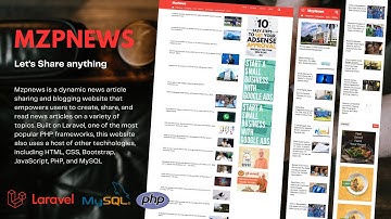 Mzpnews - News Article Sharing Blogging Website built with Laravel