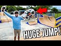 BRAND NEW RC CAR Hitting HUGE JUMPS at Skatepark!