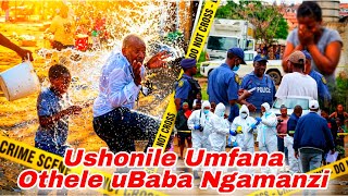 Kuvela okusha ngomfana ogwazelwe uk'thela uBaba omdala ngamanzi