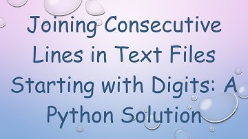 Joining Consecutive Lines in Text Files Starting with Digits: A Python Solution