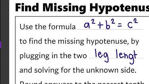 Find Missing Hypotenuse Video Lesson