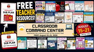 FREE Teacher Resources! Classroom Command Center Bundle | August 15–21, 2026