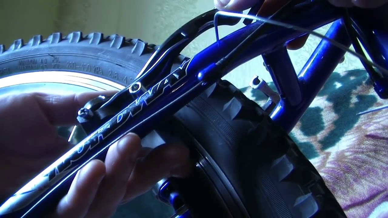 Установка и настройка ободного тормоза велосипеда - YouTube
