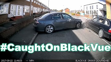 Head On Collision After Pulling Out Of Parking Spot #CaughtOnBlackVue