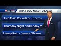 Warm, more humid Thursday, possible severe storms Thursday and Friday nights