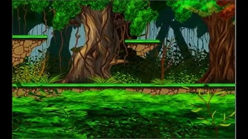 Hand painted 2D Forest platform for games