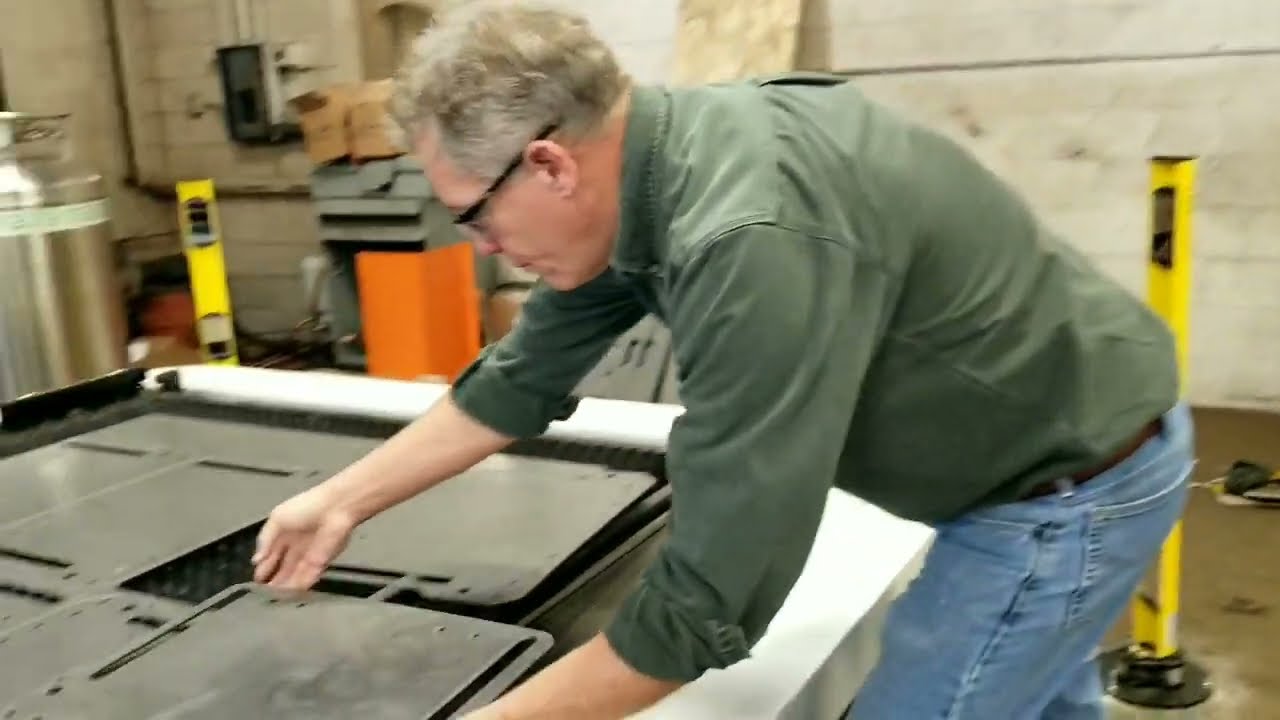 Metal Integrity fabricating HTS Systems' Cone Cradle mounting brackets.